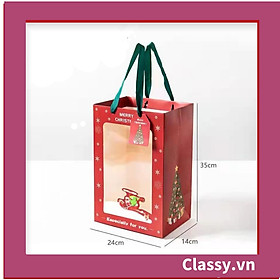 Classy Túi giấy hồng trong suốt kích thước 25x15x35CM dùng làm quà tặng Q1404