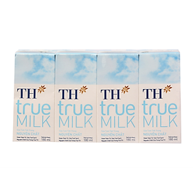 Lốc 4 Sữa TH True Milk Không Đường 180ML