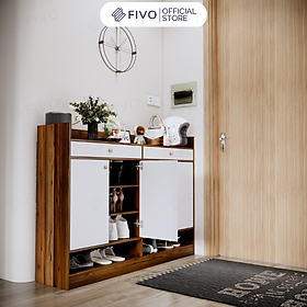 Mua Tủ Đựng Giày Gỗ FIVO FS53  Chất Liệu Chống Ẩm Cao Cấp  Chống Trầy Xước Bề Mặt  Chân Tủ Chắc Chắn  Có Kèm 2 Hộc - Ngang 140cm