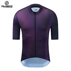Ykywbike đi xe đạp Jersey liền mạch tay áo ngắn đi xe đạp MTB xe đạp đường đua Đàn ý đi xe đạp đồng phục nam Color: YJZ212 purple Size: XXL