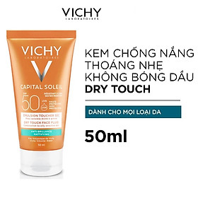 Kem Chống Nắng Vichy Capital Soleil Dry Touch Bảo Vệ Da Mặt Không Gây Nhờn Rít SPF50 UVA +UVB 50ml