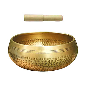 Hand Hammered Singing Bowl Set Buddhism Tibetan Yoga Meditation Bowl Religion Belief Prayer for Calming & Mindfulness Perfect Gift Home Decor