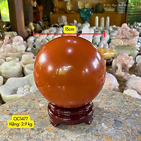 Bi Cầu Ngọc Bích Đỏ (Jasper) Tự Nhiên - Năng Lượng May Mắn & Bản Lĩnh (2.9kg - 13cm) - Mã QC1477
