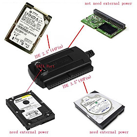 Bộ chuyển đổi USB cho Sata / IDE 3.5" (40-pin) / IDE 2.5" (44-pin) Hỗ trợ Bộ chuyển đổi ổ đĩa cứng Disk HDD