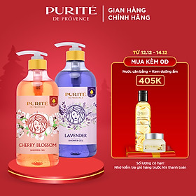 [Hàng Chính Hãng] Combo Sữa Tắm Purite Hoa Anh Đào 850ml/chai + Sữa Tắm Purite Hoa Oải Hương 850ml/chai