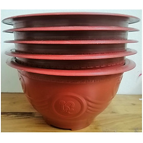 5 Châu Nhựa Trồng Cây Bình Thuận Plastics Hình Tròn PLT280 Màu Đỏ Kích Thước 280x150