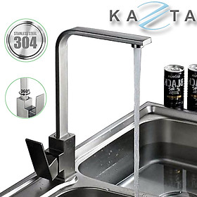 Mua Vòi rửa bát nóng lạnh KAZTA KZ-D67 vuông dẹt inox 304 kèm 2 dây cấp nóng lạnh