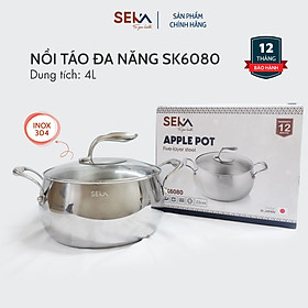 Nồi inox 5 đáy từ SEKA SK6080 nắp kính cao cấp dùng được cho mọi loại bếp