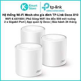 Bộ phát sóng Mesh WIFI 6 TP-Link Deco X10 | WIFI 6 AX1500 2 băng tần | Vùng phủ sóng rộng | Bảo hành 2 năm | Hàng Chính Hãng