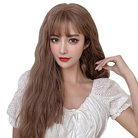 Tóc giả nữ Hàn Quốc nguyên đầu dập gợn sóng màu vàng + tặng kèm lưới ONLINE_SHOPPING_1102