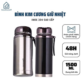 Mua Bình Giữ Nhiệt Kim Cương Inox 304- Chống Rỉ Set  Nắp Đậy Chặt  Giữ Nhiệt Nóng Lạnh Tốt 6- 8h  Quai Đeo Chắc Chắn  Thiết Kế Sang Trọng  Màu Sắc Thanh Lịch  Tiện Lợi  Pha Lọc Trà  Hàng Chính Hãng MINIIN