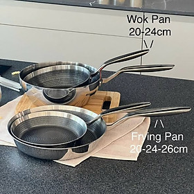 Chảo rán đúc inox chống dính vân nổi Kaiyo Hàng chính hãng