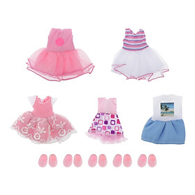 5 Set Lovely 16cm Girl Doll Clothing Shoes  Doll Outfits