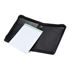 Portable Business Portfolio Padfolio Folder Document Case Organizer PU Leather with Business Card Holder Memo Note Pad