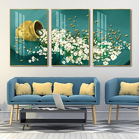 Mua Tranh Tráng Gương Treo Tường Cao Cấp - Cúc Họa Mi Trắng Tinh Khôi