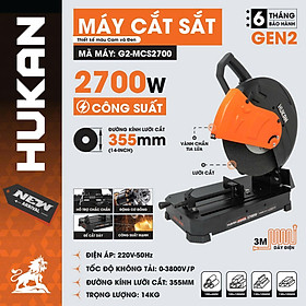 Mua MÁY CẮT SẮT 355MM 2700W G2-MCS2700 HUKAN -HÀNG CHÍNH HÃNG