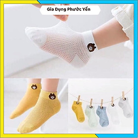 Tất lưới, vớ lưới thông hơi hình gấu cho bé