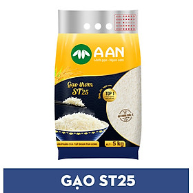 Gạo Thơm ST25 Túi 5Kg A An - Cơm mềm dẻo, thơm nhẹ, vị ngọt