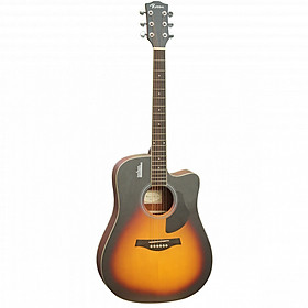 Đàn Guitar Acoustic Rosen Sunburst G11 (Gỗ Thịt- Solid top ) - Màu Vàng Viền Đen,  Size 41 Âm Thanh Tốt