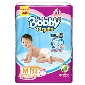 Tã Quần Bobby Ultra Jumbo Siêu Siêu Lớn M74 (Size M) - 74 Miếng