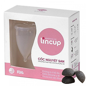 Bộ sản phẩm cốc nguyệt san Lincup + tặng kèm bông rửa mặt Konjac Nhật Bản