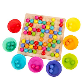Colorful Wooden Beads Game  for Toddler Multiplayer PK Math Learning