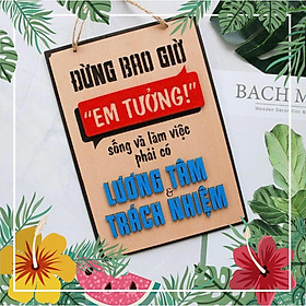 Mua Bảng gỗ decor Đừng bao giờ em tưởng... (bảng gỗ trang trí