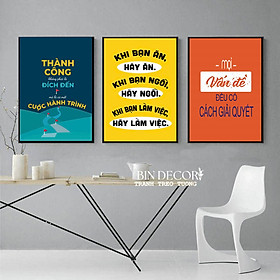 (HCM Tranh tráng gương đông lực trang trí decor phòng làm việc, công ty kèm đinh chuyên dụng dễ treo