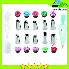 Mua Đui Bắt Kem Làm Bánh Sinh Nhật Bộ 24 Chi Tiết Đuôi Bắt Kem Kèm Đầu Nối Và Túi Bơm Kem Cao Cấp - CBDUILON24P