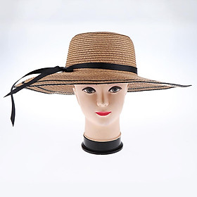 Women Floppy Wide Brim Straw Hat Fordable Summer Sun Beach Hat Beige