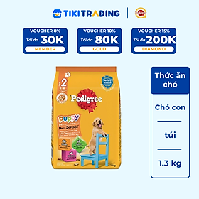 Thức Ăn Cho Chó Con Pedigree Puppy Chicken, Egg and Milk Flavor Vị 1.3kg/Túi