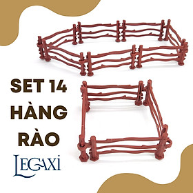 Set 14 hàng rào chắn đồ chơi nhựa mô hình cho bé nông trại quân đội Legaxi