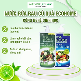 Nước Rửa Rau Củ Quả Hữu Cơ Công Nghệ Sinh Học ECOHOME Kim Ngân Store Cuốn Sạch Chất Bẩn Có Trong Rau Củ Quả