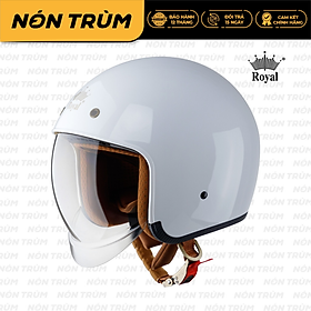 Nón bảo hiểm 3/4 ROYAL M139 có kính âm màu TRẮNG BÓNG