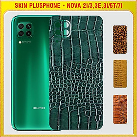 Dán Skin cho mặt sau Huawei Nova 2i, 3, 3e, 3i, 4, 5T, 7i vân da cá sấu, da báo