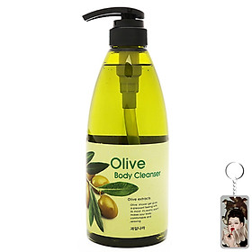 Sữa tắm tinh chất ô liu Welcos Olive Body Cleanser 740ml + Móc khóa