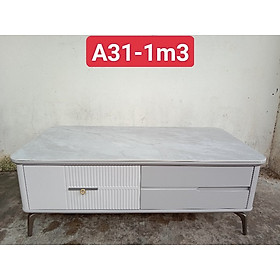 Bàn trà sofa Tundo mặt đá nhập khẩu xám trắng