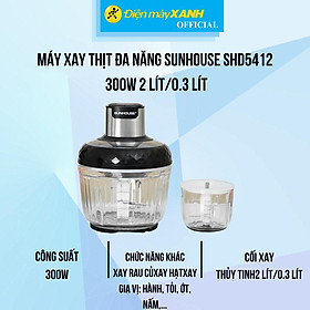 Mua Máy xay thịt đa năng Sunhouse SHD5412 300W 2 lít/0.3 lít - Hàng Chính Hãng