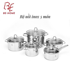 Bộ nồi Inox 3 lớp 1810 BEHOME 5 món 