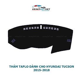 Thảm Taplo dành cho xe Hyundai Tucson 2012 đến 2020 chất liệu Nhung, da Cacbon, da vân gỗ