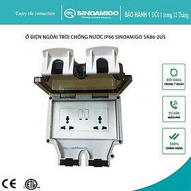 Ổ cắm điện ngoài trời chống nước, chống bụi IP66 Sinoamigo SA86-2US - Nhập khẩu chính hãng
