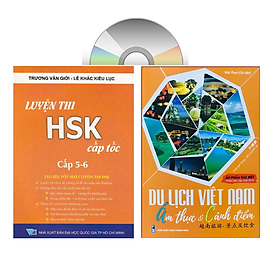 Sách - Combo: Luyện thi HSK cấp tốc tập 3 (tương đương HSK 5+6 kèm CD) + Du lịch Việt Nam ẩm thực và cảnh điểm có phiên âm có mp3 nghe +DVD tài liệu