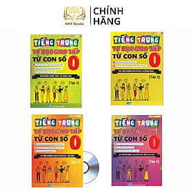 Bộ sách tự học tiếng trung giao tiếp từ con số 0 tập 1 2 3 4 bìa mềm
