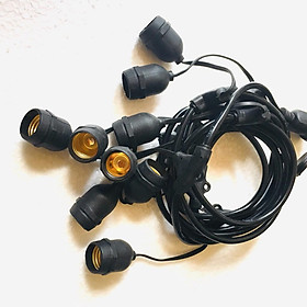 Mua Dây 10 đuôi đèn trang trí ngoài trời 5 mét (Đen)