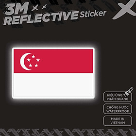 SINGAPORE FLAG 3M - Reflective Sticker Die-cut Hình dán phản quang thương hiệu STICKER FACTORY