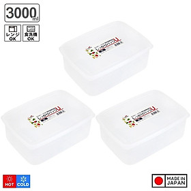 Bộ 3 hộp đựng thực phẩm bằng nhựa PP cao cấp 3L - Hàng nội địa Nhật