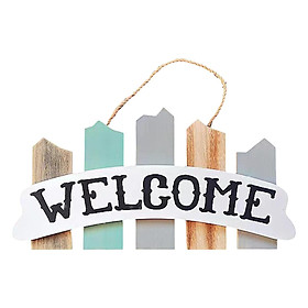 Wooden Welcome Sign Plaque, Funny Rustic Wooden Front Door Sign Hanging, Vintage Outdoor Wall Art Hanger for Store Home Farmhouse Decor