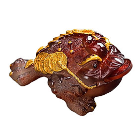 Figurine Color Changing Tea Pet Ornaments Three Legged  Fortune Wealth Frog  Decoration for Tea Play, Tea Ceremony, Tea Table