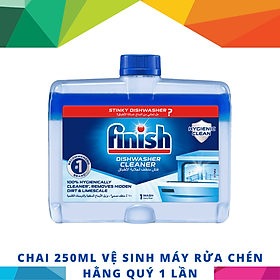Chai 250ml dung dịch vệ sinh sạch sâu cặn bẩn máy rửa chén gia đình Finish EU) – (Khuyên dùng 3 tháng 1 lần).