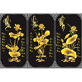 Mua Tranh Phúc Lộc Thọ   nền đen ( Vải Canvas Dán Tường ) size trung ngang 160 cm x cao 100 cm   size nhỏ ngang 100 cm x cao 60 cm